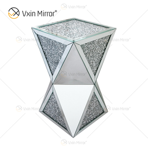 Factory Hot Sale WXF-081 Silver Diamond Beistelltisch 3D Modern Luxury Mirrored Beistelltisch