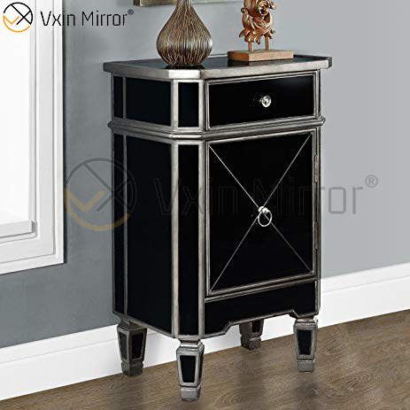 VXin Spiegel-Schwarzglas-Wohnzimmer-Mirored-Schrankschrank
