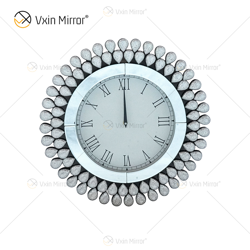 Neues Design Jewelry WXMC-076 Moderne silberne dekorative Spiegeluhr