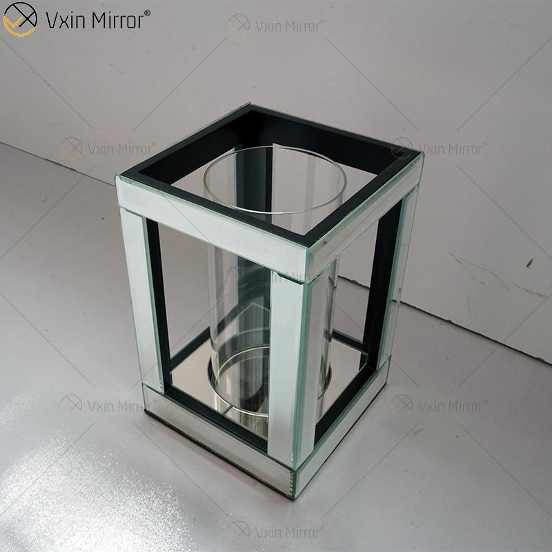 Kundengerechter Name Moderner eleganter WXCH-064 silberner Crystal Mirrorr Kerzenhalter für Haupthochzeit