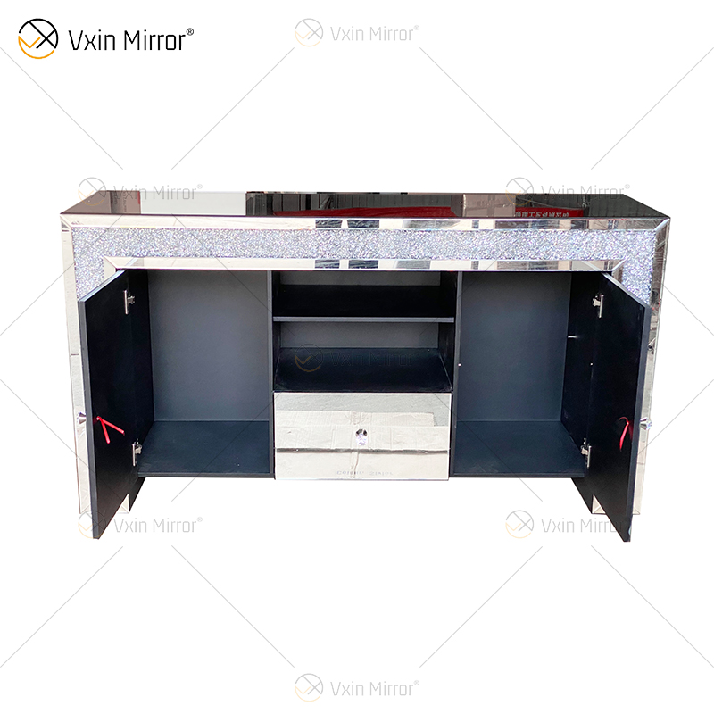 Elegante Wohnkultur ZH-063 Silber verspiegelter Möbel-Wohnzimmerschrank mit Muti-Schubladen