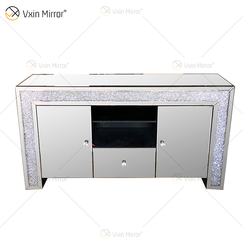 Elegante Wohnkultur ZH-063 Silber verspiegelter Möbel-Wohnzimmerschrank mit Muti-Schubladen