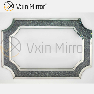 Großhandel Crushed Diamond Home Decor Wohnzimmer Silber Wandspiegel WXM-1017