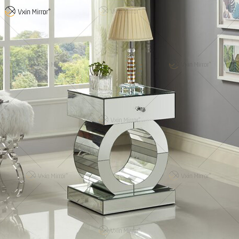 Benutzerdefinierter moderner verspiegelter Nachttisch mit Schubladen-Beistelltischen für Wohnmöbel für Wohnzimmer