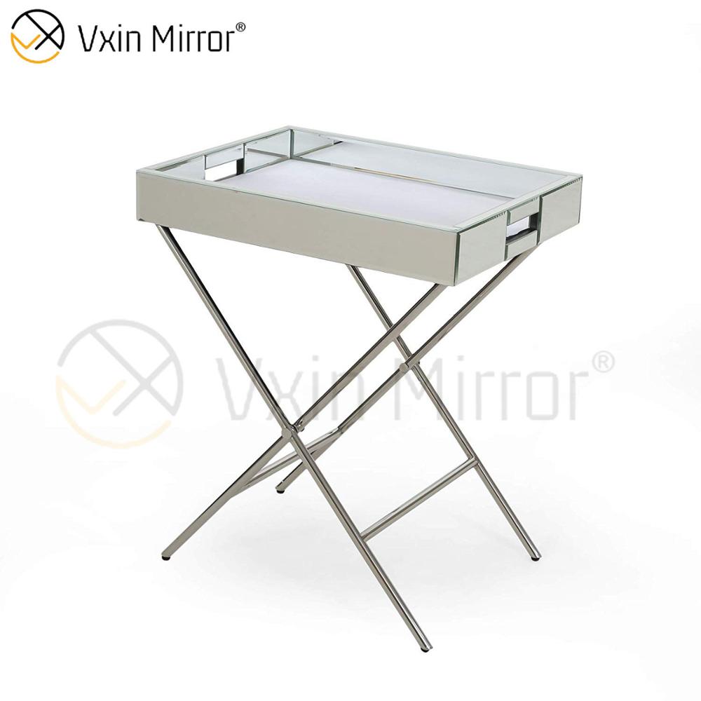 Vxin Spiegel WXT-039 Modernes Dekorationstablett aus silberfarbenem Edelstahl