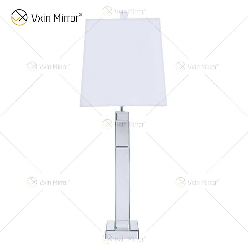 Factory Supply WXTL-144 Moderne silberne Kristall-Tischspiegellampe mit Lampenschirm für Schlafzimmer