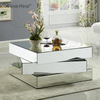 Vxin WXF-2138 3D Sparkling Crushed Diamond Geometrie verspiegelter Couchtisch Silber mit Diamanten bedeckt