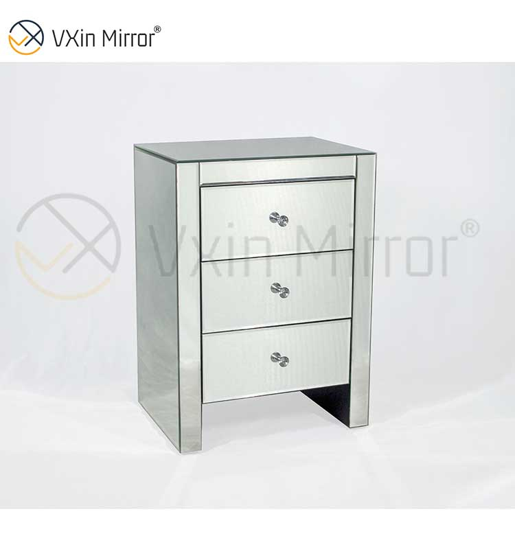 Moderne Schlafzimmermöbel verspiegelter Nachttisch mit Schubladen, angepasst für Sofas WXF-031