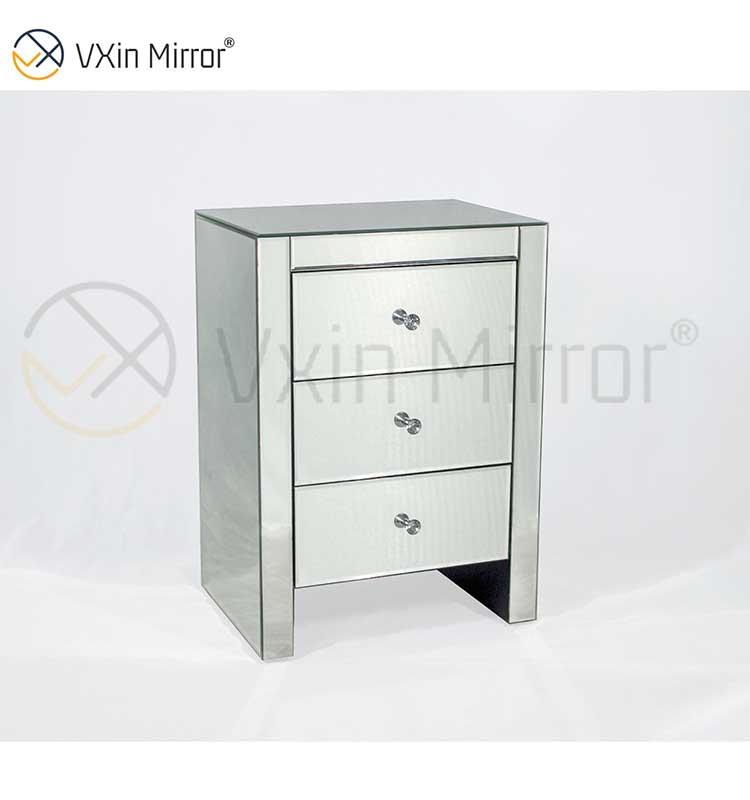 Moderne Schlafzimmermöbel verspiegelter Nachttisch mit Schubladen, angepasst für Sofas WXF-031