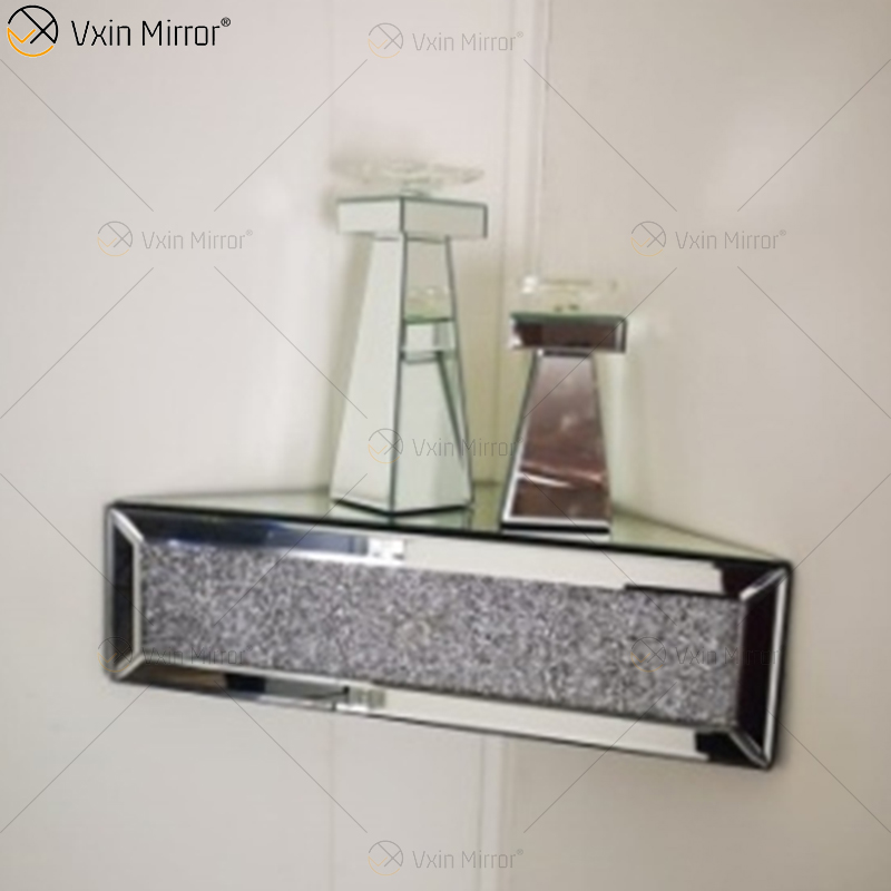 Vxin Factory Supply WXF-152 Silbernes Wanddekor Silbernes Crushed Diamond Spiegelwandregal