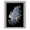 Luxus-Aluminiumrahmen-Anzeigen-Pfau-Kristallporzellan-Malerei-Sofa-Hintergrund-Wand-hängende Malerei-Wohnzimmer-Dekoration