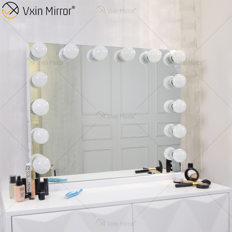 Venetian Dressing Styles VXin WXDL-107 Sparkle Silver Hollywood Mirror Switch Control mit 3 Farbbirnen