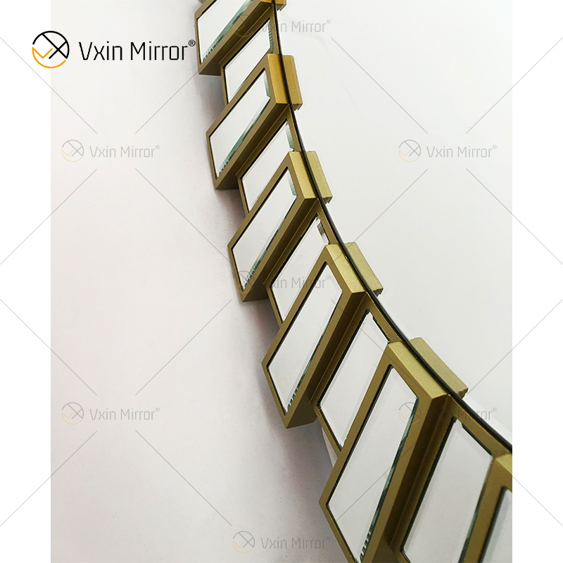 Glasrahmen venezianische runde Spiegelwand WXM-2484 Innenwandaufkleber für Innendekoration für Badezimmer