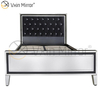 Vxin Mirror Furniture WXWF-1081Black Frame Silver Glass Mirrored King Bed Mirror Bed