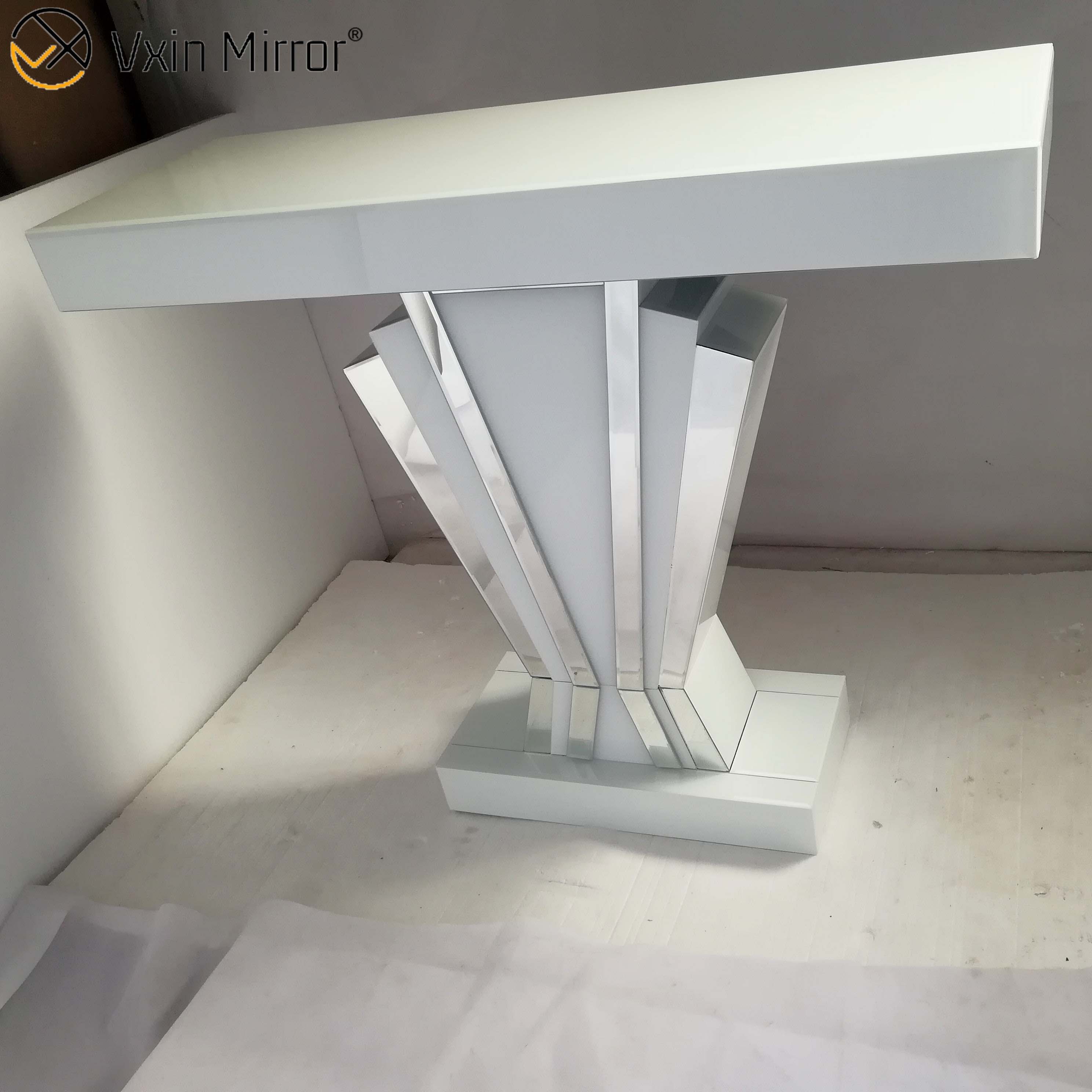 A Sale Home Decor WXF-1218 verspiegelter Konsolentisch, weißer Rahmen, beliebtester langer, schmaler Wandkonsolentisch im europäischen Stil