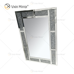 Rechteck Beliebter WXM-1787 Wanddekor Silber Crushed Diamond Wandbehang Spiegel