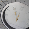 Gespiegelte Uhr WXMC-087 Silber Biegewanddekor Elegante 3D-Kristalluhr