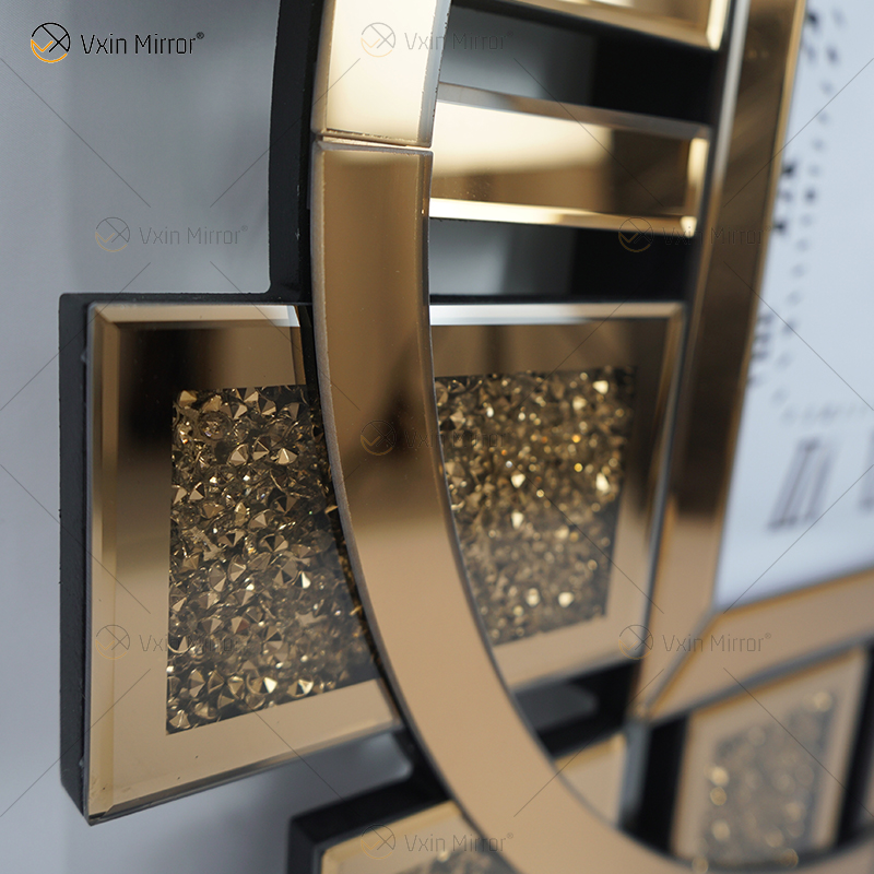 Gespiegelte Uhr WXMC-082 Crushed Diamond Brown Luxuriöse runde Uhr