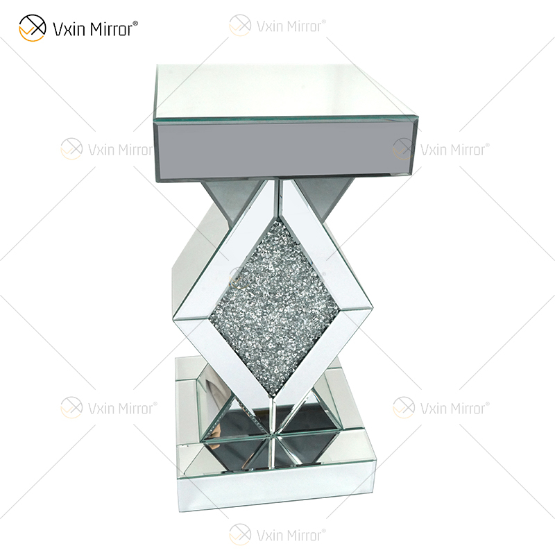 Günstiges neues Design Vxin WXF-115-1 Home Decor Crushed Diamond Beistelltisch Silber Spiegel Möbel Beistelltisch