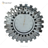 Gespiegelte Uhr WXMC-084 Biegeglas Silber Wanddekor Runde 3D-Uhr