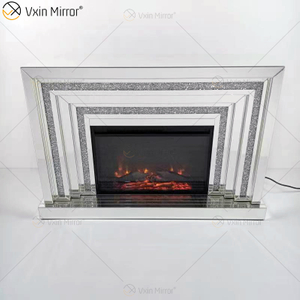 WXWF-1093 Floating Sparkle Crystal Diamonds Mirror Kamin mit Einsätzen in Hot Sell Customized