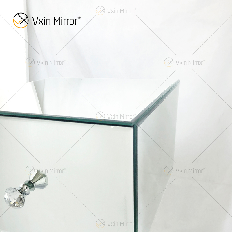 Beistelltisch Decor WXF-980 Moderner silberner verspiegelter Beistelltisch mit Kristall und Schublade