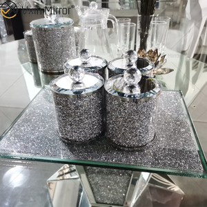Hochwertiges Paket VX-01 Silber Home Decor Acryl verspiegelte Gläser und Flaschen mit Deckel