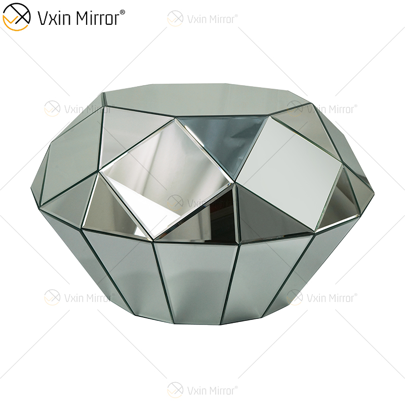 OEM Homemade WXF-1037 Triangle Silver Glass Couchtisch verspiegelter Beistelltisch