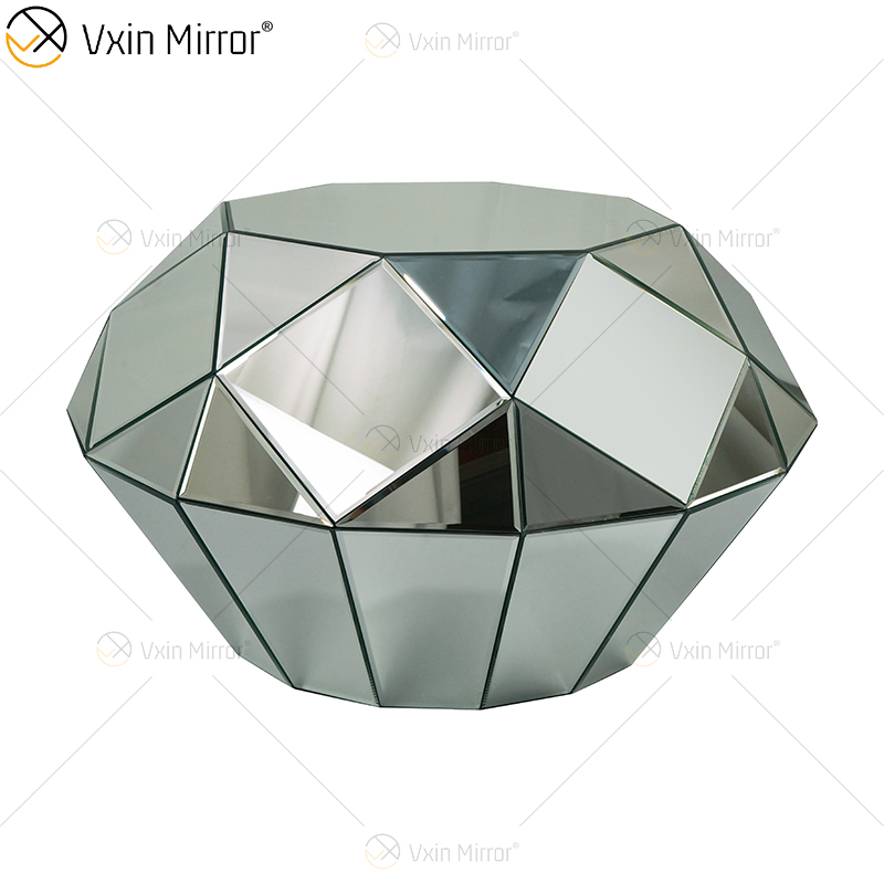 OEM Homemade WXF-1037 Triangle Silver Glass Couchtisch verspiegelter Beistelltisch