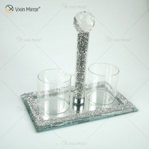 Vxin Mirror Beliebter VX-08 Silberner eleganter Kerzenhalter Kristallkerzenhalter