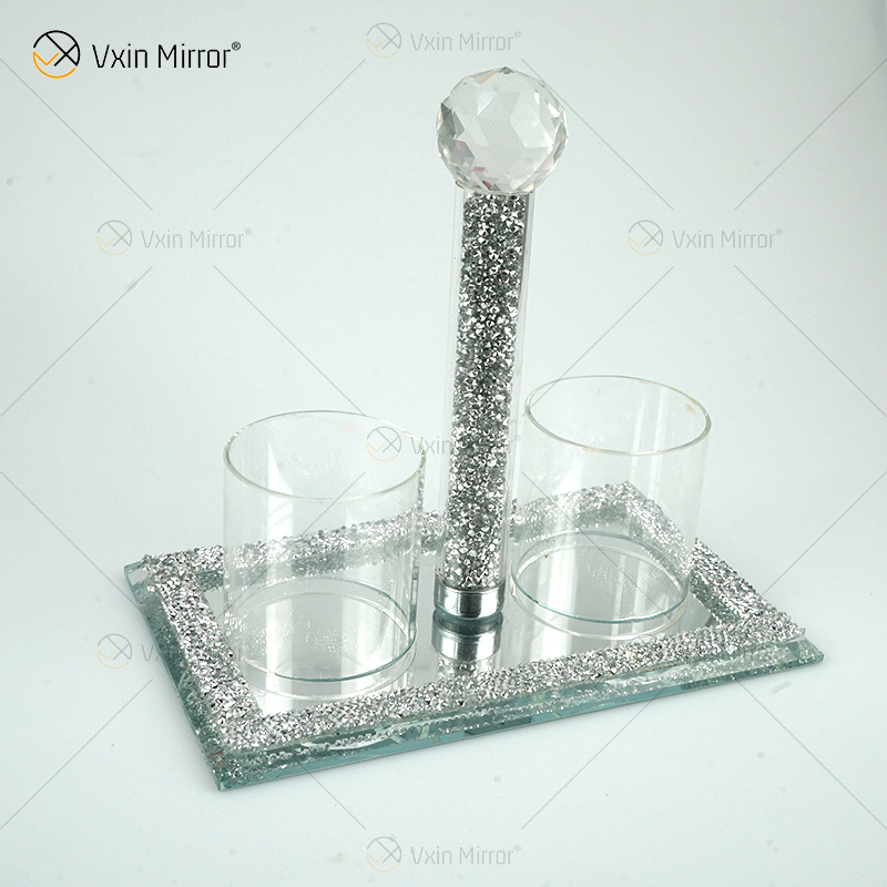 Vxin Mirror Beliebter VX-08 Silberner eleganter Kerzenhalter Kristallkerzenhalter