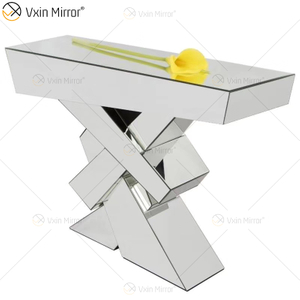 China-Versorgungsmaterial-Qualitäts-preiswerter eleganter zerkleinerter Diamant-Kristall widergespiegelter Konsolentisch für Wohnzimmer-Möbel WXF-506