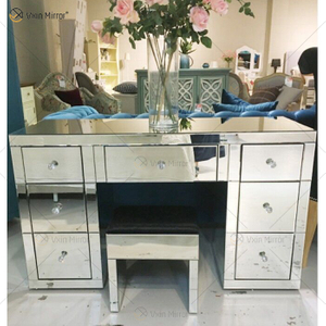 Hot Sell Modern WXF-125 & 126 Silber verspiegelter Schminktisch 7 Schubladen mit Demontagehocker