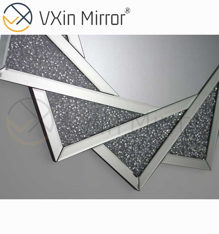 Heißer Verkauf WXM-1779 Modernes Design 3d Spiegel Wandaufkleber Wohnkultur Silber Wandspiegel