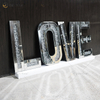 Silber Crushed Kristall Diamant Spiegel Buchstaben Wand Hing Weihnachten gespiegelt Liebe Dekoration Spiegel Wandkunst für Sofa Möbel
