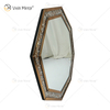 Crystal Crush Diamond achteckiger silberner Spiegel für Wanddekoration Wandbehang Rahmen weniger Spiegel Diamond Decor WXM-1780