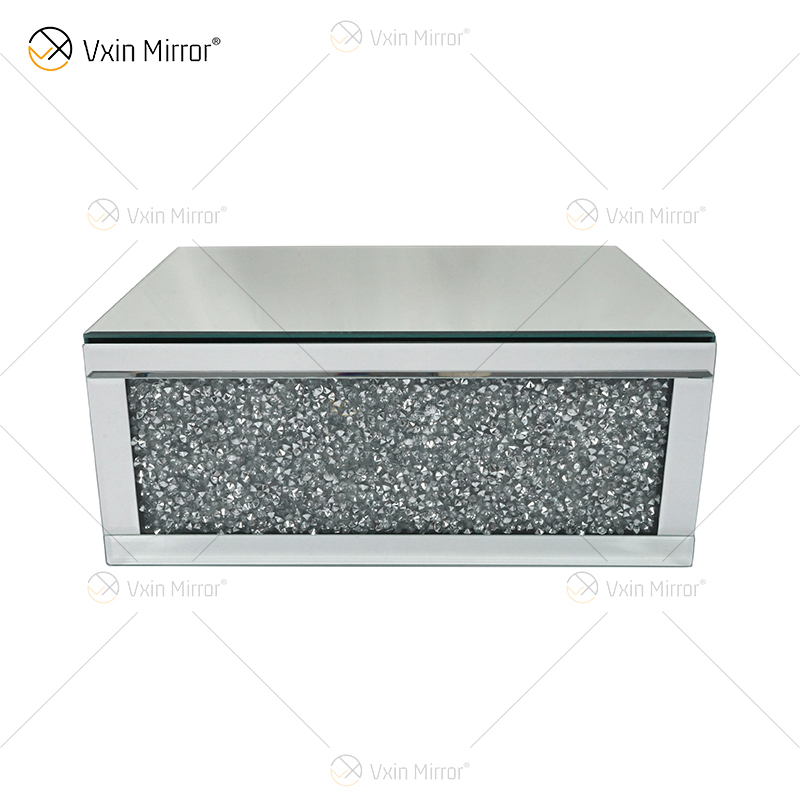 Vxin Factory Supply WXF-153 Silbernes Wanddekor Silbernes Crushed Diamond Spiegel-Rechteck-Wandregal