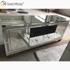 Vxin Spiegelmöbel Modern Crushed Diamond Silver Mirror Fireplce TV-Ständer mit 2 Türen