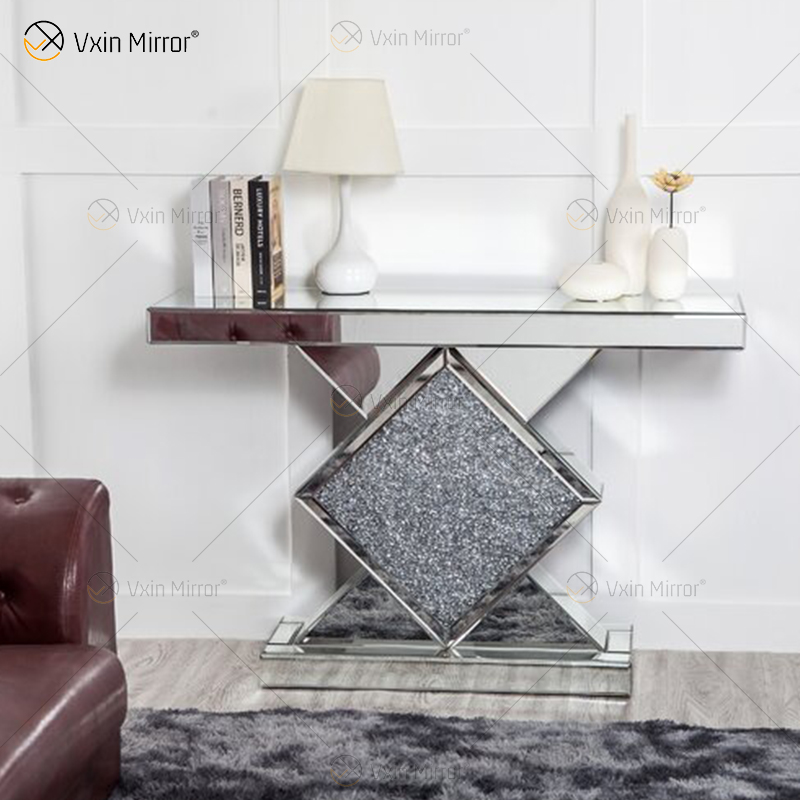 Großhandel verspiegelter Konsolentisch Crushed Diamond Crystal Hallway Entryway Table Console