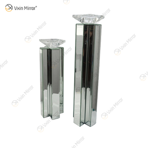 2 Farben Modern Elegant WXCH-079 Silver Crystal Mirrorr Kerzenhalter für Hochzeit zu Hause