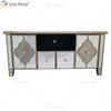 Ornate Berlin Furniture WXF-680 Anti-Champagner-Gold-TV-Schrank mit 2 Schubladen und Türen