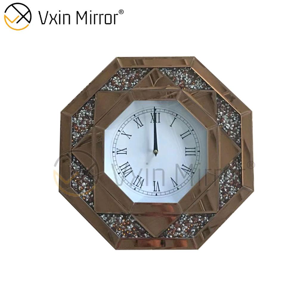 VXin Mirror Dreifarbiger moderner Wandspiegel mit zerkleinerten Diamanten