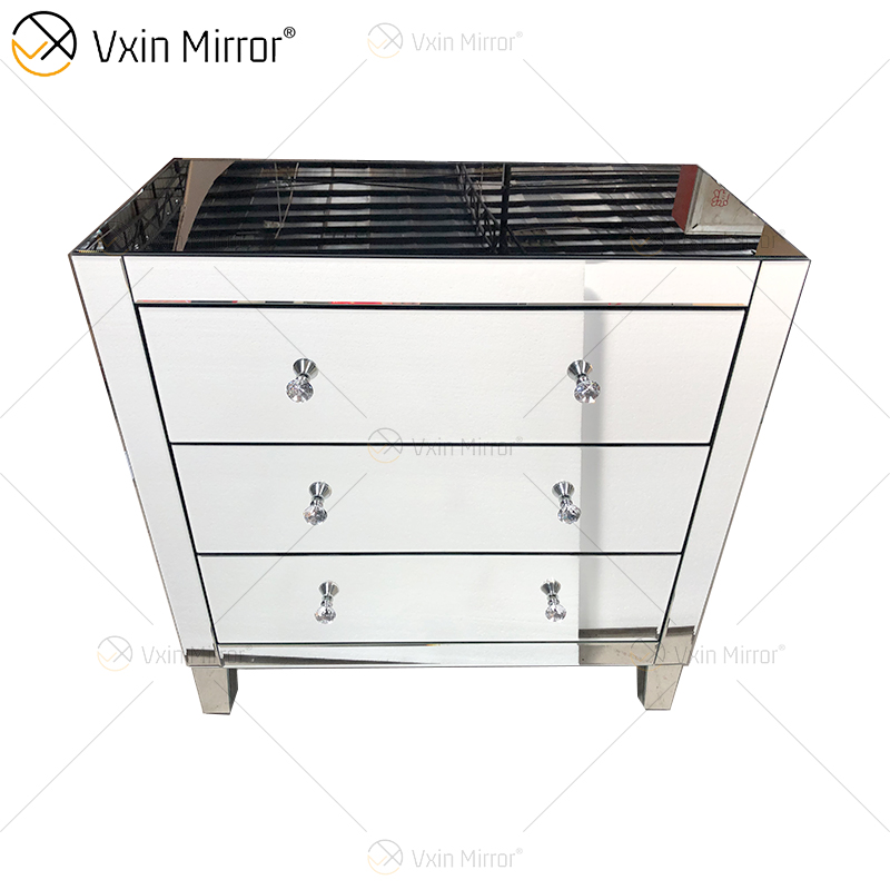 Classical Style WXF-844 Silver Modern Muti Drawers Mirrored Cabinet Cabinet Customize Size