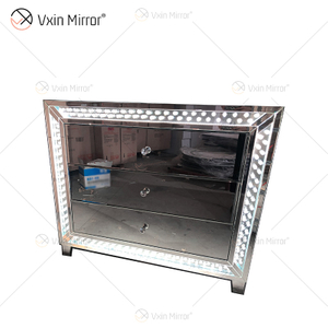 WXF-2140 Achteckige LED-Perlen, einfache Mode, drei Schubladen, LED-Schrank, passender LED-Spiegel, benutzerdefinierter Stecker