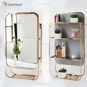 Vxin Factory Supply Silber Wanddekor Silber Metallregal Lagerregal Spiegel Rechteck Wandregal