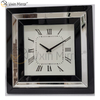Großhandel China Supply Silber Spiegel Quadratische Wanduhr