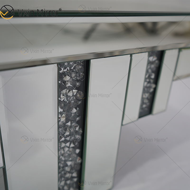 Vxin Factory Supply WXS-007-2 Silbernes Wanddekor Silbernes Glas- und Kristallspiegel-Wandregal für die Wand