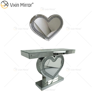 Vxin Mirror Factory Supply Silberner Kristallherz-Design-Konsolentisch mit Spiegelflur für Wohnzimmermöbel