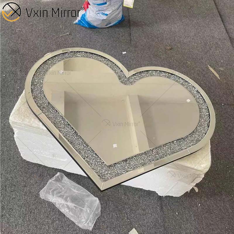 Vxin Mirror Factory Supply Silberner Kristallherz-Design-Konsolentisch mit Spiegelflur für Wohnzimmermöbel