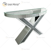 OEM Factory Supply WXWF-517 Verspiegelter X-Form-Crushed-Diamant-Spiegel-Konsolentisch